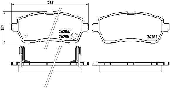 Тормозные колодки дисковые, комплект Brembo P 16 013