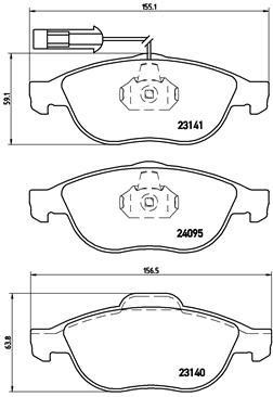 Тормозные колодки дисковые, комплект Brembo P 23 114