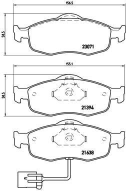 Тормозные колодки дисковые, комплект Brembo P 24 034