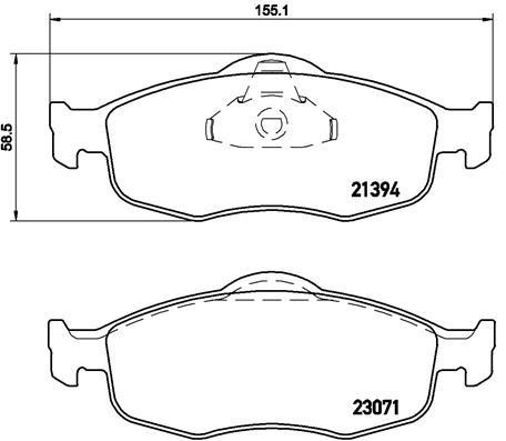 Тормозные колодки дисковые, комплект Brembo P 24 037