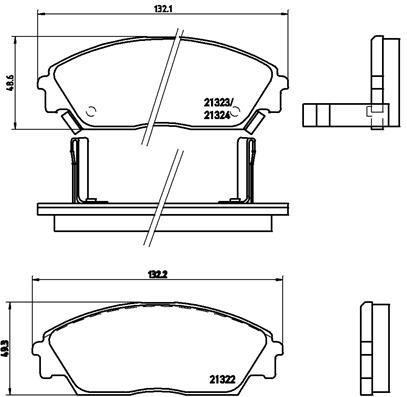 Тормозные колодки дисковые, комплект Brembo P 28 016