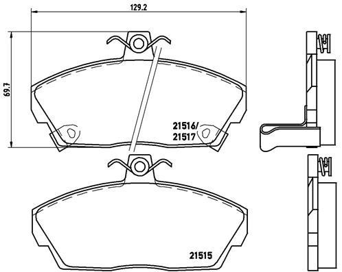 Тормозные колодки дисковые, комплект Brembo P 28 020