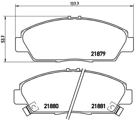Тормозные колодки дисковые, комплект Brembo P 28 021