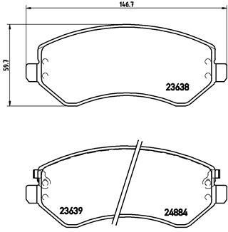 Тормозные колодки дисковые, комплект Brembo P 37 007