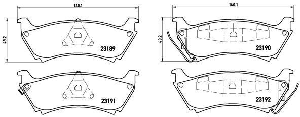 Тормозные колодки дисковые, комплект Brembo P 50 040