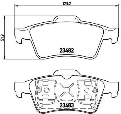 Тормозные колодки дисковые, комплект Brembo P 59 044