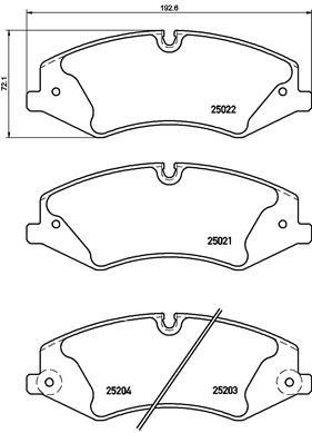 Тормозные колодки дисковые, комплект Brembo P 44 022