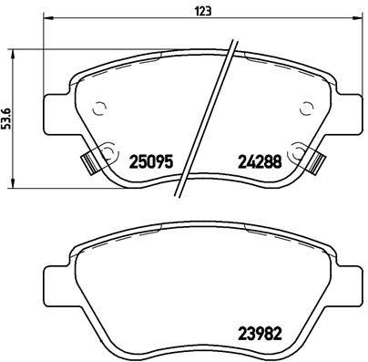 Тормозные колодки дисковые, комплект Brembo P 66 001