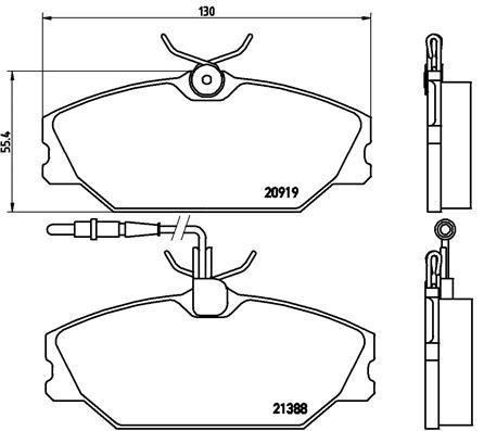 Тормозные колодки дисковые, комплект Brembo P 68 014