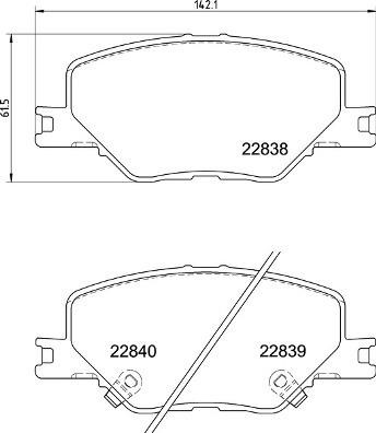 Гальмівні колодки, комплект Brembo P 59 096