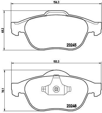 Тормозные колодки дисковые, комплект Brembo P 68 032