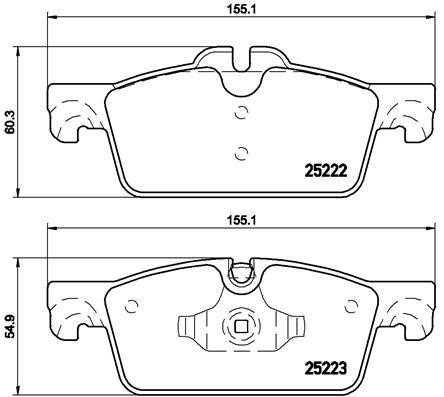 Тормозные колодки дисковые, комплект Brembo P 61 112