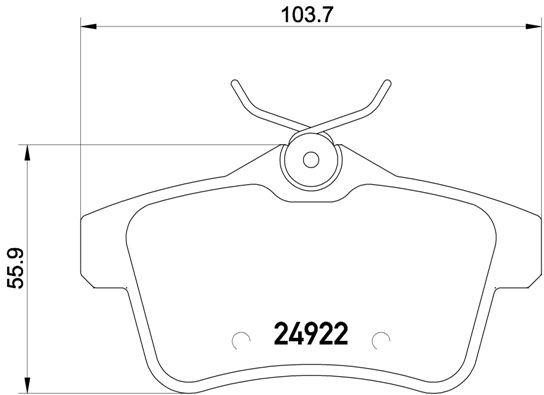 Тормозные колодки дисковые, комплект Brembo P 61 114