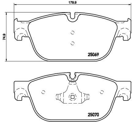 Тормозные колодки дисковые, комплект Brembo P 61 115