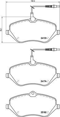 Тормозные колодки дисковые, комплект Brembo P 61 119