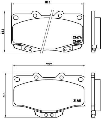 Тормозные колодки дисковые, комплект Brembo P 83 009