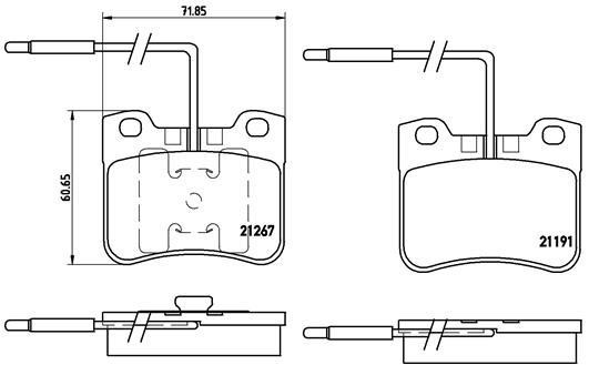 Тормозные колодки дисковые, комплект Brembo P 61 047