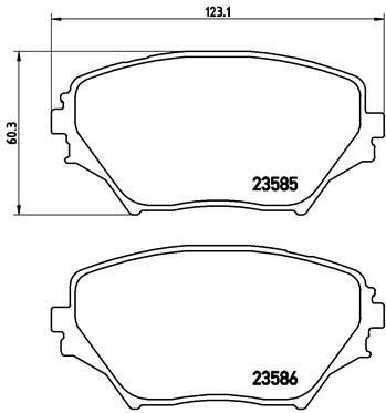 Тормозные колодки дисковые, комплект Brembo P 83 055