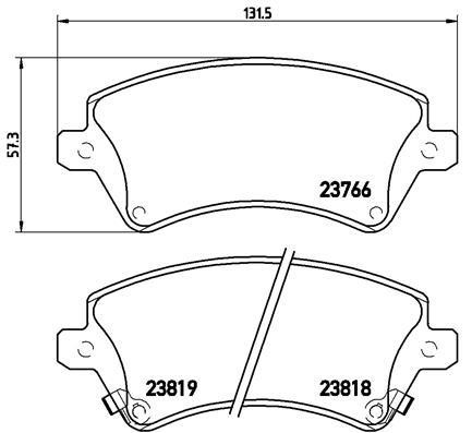 Тормозные колодки дисковые, комплект Brembo P 83 064