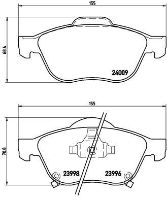 Тормозные колодки дисковые, комплект Brembo P 83 043