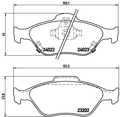 Тормозные колодки дисковые, комплект Brembo P 83 085