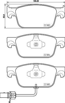 Тормозные колодки дисковые, комплект Brembo P 85 153