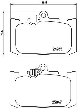 Тормозные колодки дисковые, комплект Brembo P 83 131