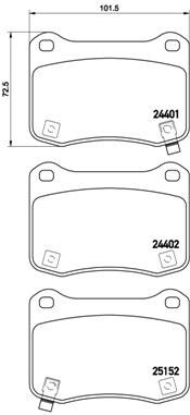 Тормозные колодки дисковые, комплект Brembo P 83 134