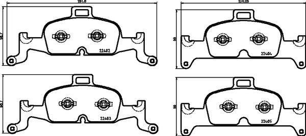 Тормозные колодки дисковые, комплект Brembo P 85 164