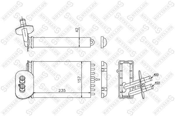 Stellox 10-35198-SX Радіатор опалювача салону 1035198SX: Купити в Україні - Добра ціна на EXIST.UA!