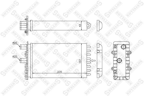 Stellox 10-35079-SX Радіатор опалювача салону 1035079SX: Купити в Україні - Добра ціна на EXIST.UA!