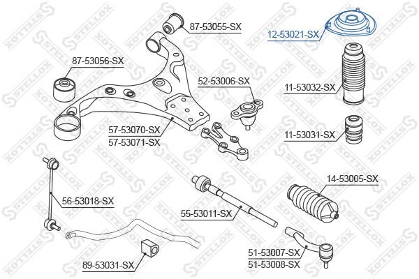 Опора переднего амортизатора Stellox 12-53021-SX