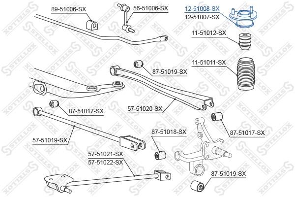 Опора заднего левого амортизатора Stellox 12-51008-SX