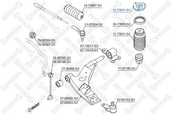 Stellox 12-73011-SX Опора переднього амортизатора 1273011SX: Купити в Україні - Добра ціна на EXIST.UA!