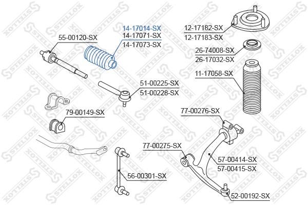 Stellox 14-17014-SX Пильник рульової рейки 1417014SX: Купити в Україні - Добра ціна на EXIST.UA!