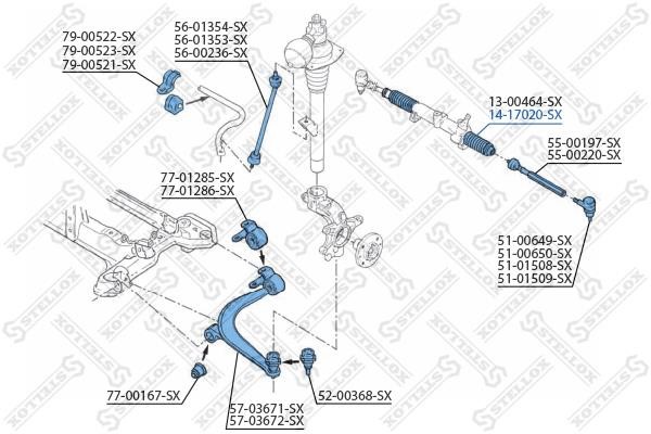 Stellox 14-17020-SX Пильник рульової рейки 1417020SX: Купити в Україні - Добра ціна на EXIST.UA!