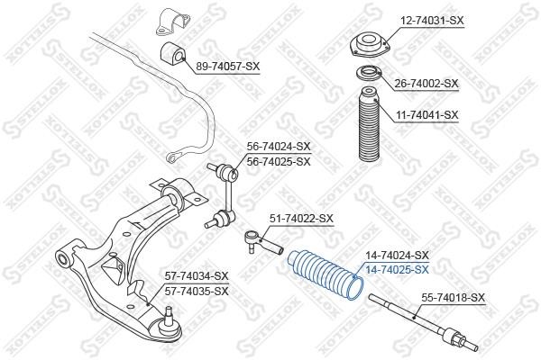 Stellox 14-74025-SX Пильник рульової рейки 1474025SX: Купити в Україні - Добра ціна на EXIST.UA!