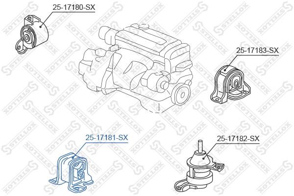Stellox 25-17181-SX Подушка двигуна передня права 2517181SX: Купити в Україні - Добра ціна на EXIST.UA!
