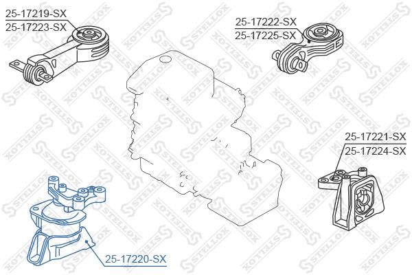 Stellox 25-17220-SX Подушка двигуна 2517220SX: Приваблива ціна - Купити в Україні на EXIST.UA!