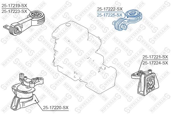Stellox 25-17225-SX Подушка двигуна задня 2517225SX: Купити в Україні - Добра ціна на EXIST.UA!