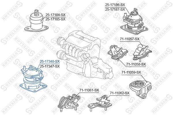 Stellox 25-17348-SX Подушка двигуна 2517348SX: Купити в Україні - Добра ціна на EXIST.UA!