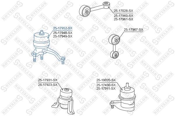 Stellox 25-17952-SX Подушка двигуна 2517952SX: Купити в Україні - Добра ціна на EXIST.UA!