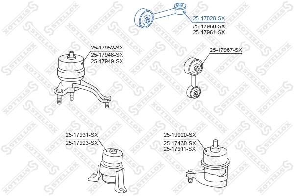Подушка двигателя задняя Stellox 25-17028-SX