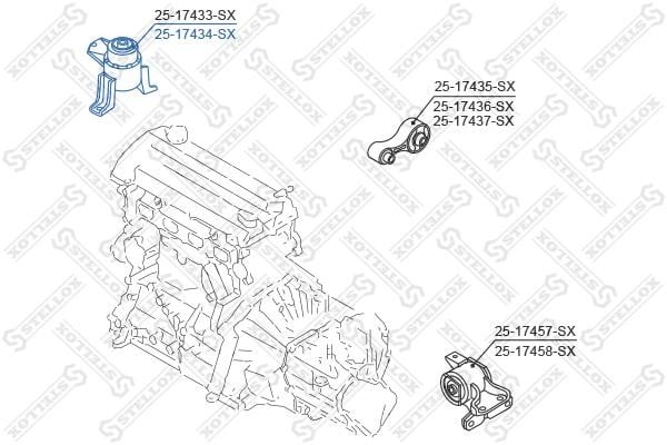 Stellox 25-17434-SX Подушка двигуна 2517434SX: Купити в Україні - Добра ціна на EXIST.UA!