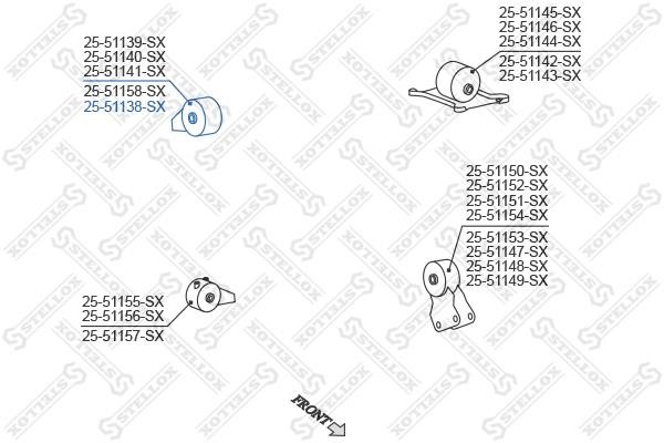 Stellox 25-51138-SX Подушка двигуна задня 2551138SX: Купити в Україні - Добра ціна на EXIST.UA!