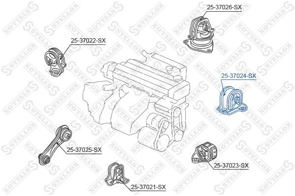 Stellox 25-37024-SX Подушка двигуна задня 2537024SX: Купити в Україні - Добра ціна на EXIST.UA!