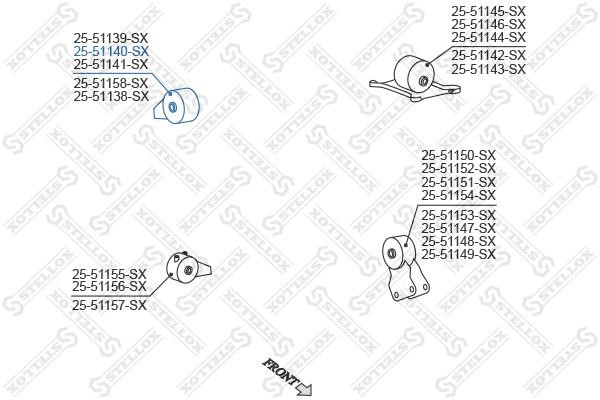Stellox 25-51140-SX Подушка двигуна задня 2551140SX: Купити в Україні - Добра ціна на EXIST.UA!