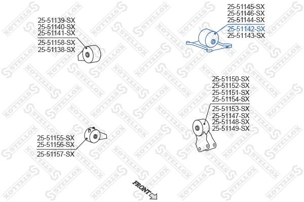 Stellox 25-51142-SX Подушка двигуна ліва 2551142SX: Купити в Україні - Добра ціна на EXIST.UA!