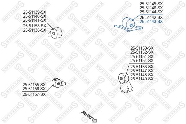 Stellox 25-51143-SX Подушка двигуна 2551143SX: Купити в Україні - Добра ціна на EXIST.UA!