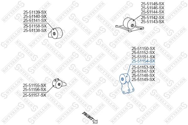 Stellox 25-51154-SX Подушка двигуна передня 2551154SX: Купити в Україні - Добра ціна на EXIST.UA!
